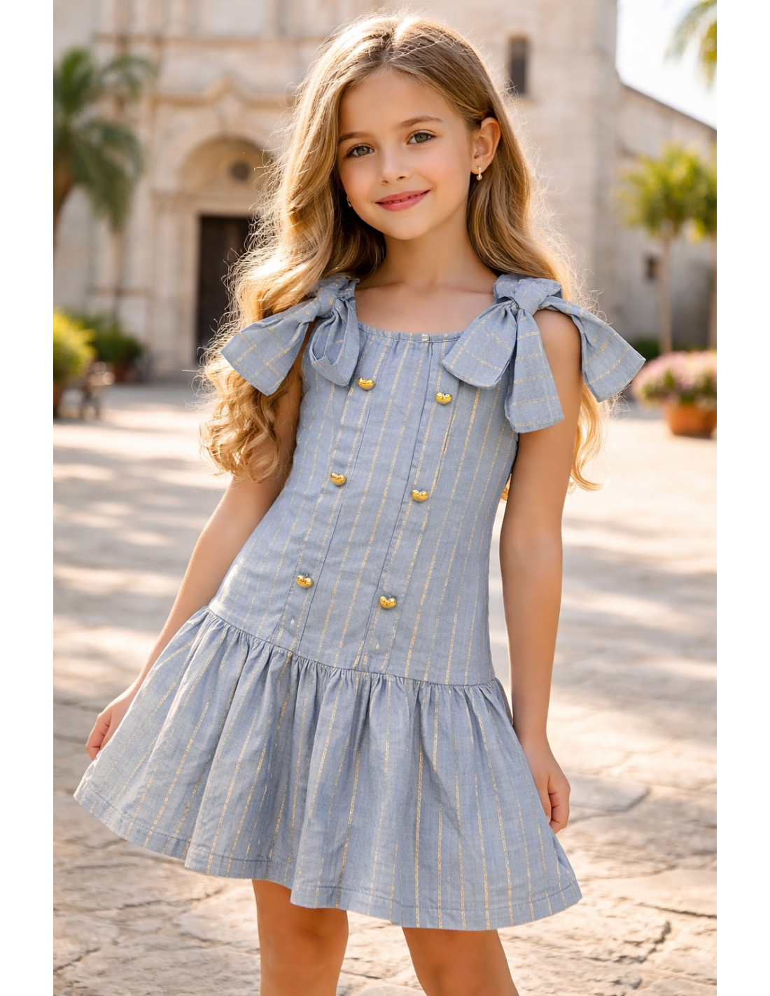 VESTIDO NIÑA DIVERCHIC RAYAS